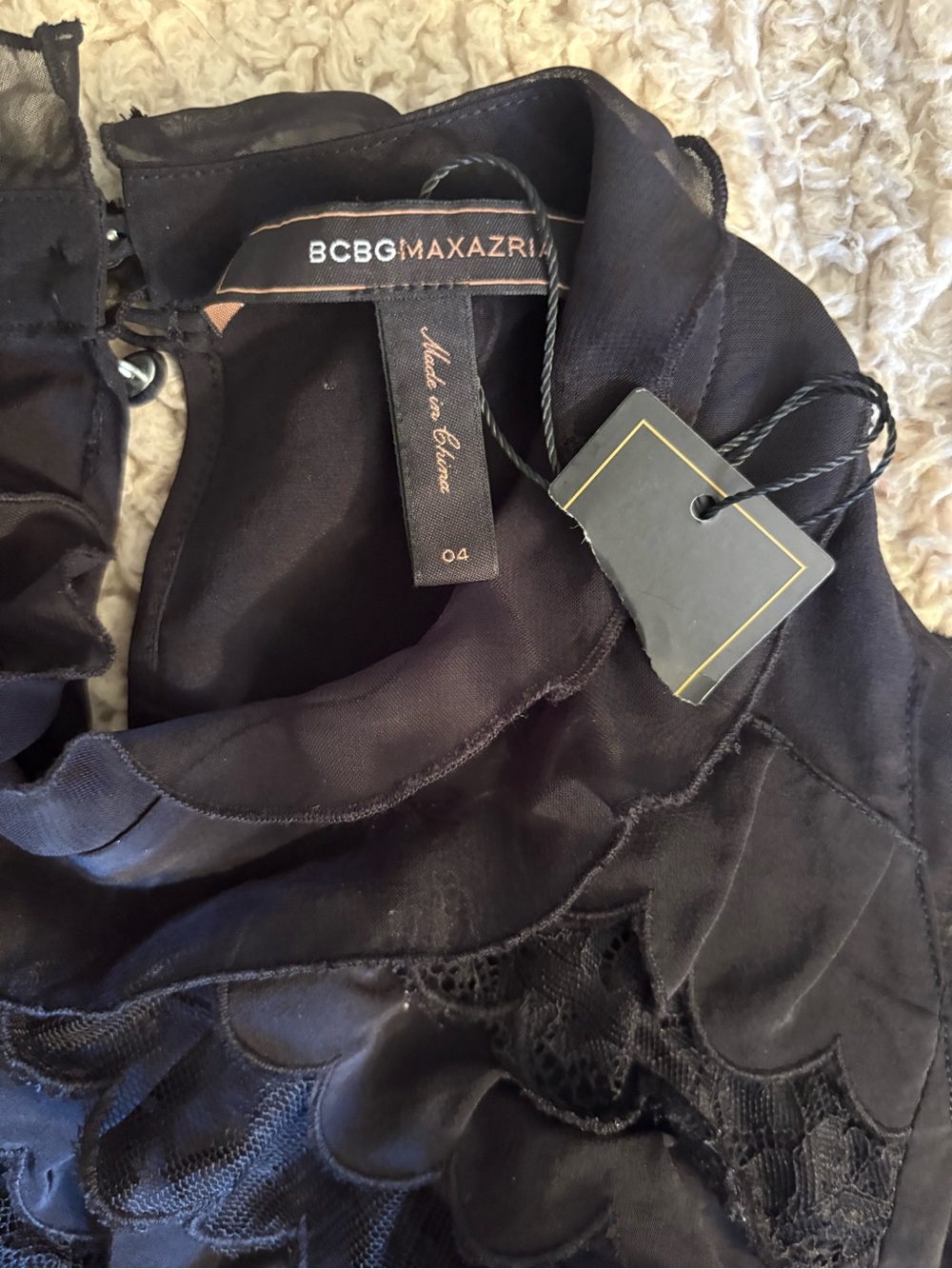 BCBGMaxAzria Black Ruffle Dress - Picture 2 of 3